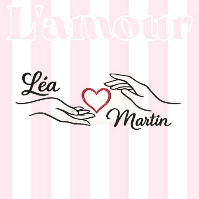 T-shirt brodé Saint-Valentin