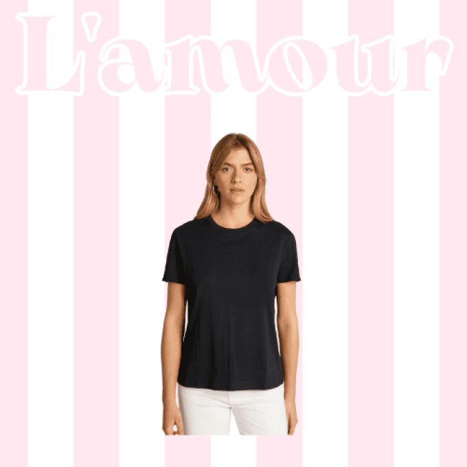 T-shirt basique col rond noir ou blanc